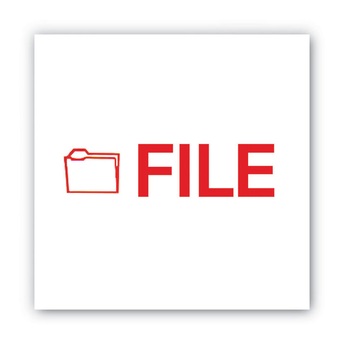 Pre-Inked Shutter Stamp, Red, FILE,.63 x 0.5