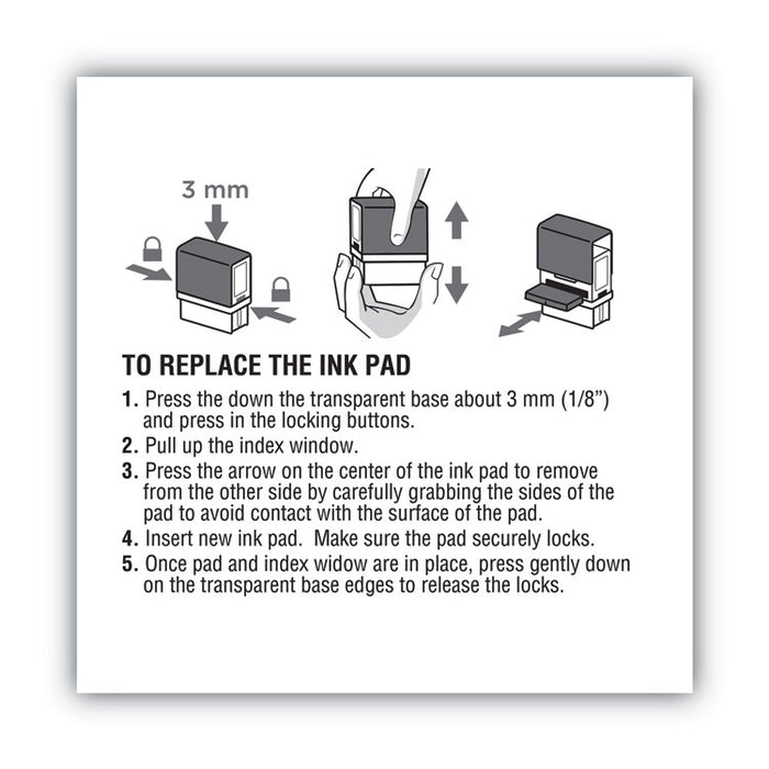 Replacement Ink Pad for 2000PLUS 1SI50P, 2.81" x 0.25", Red