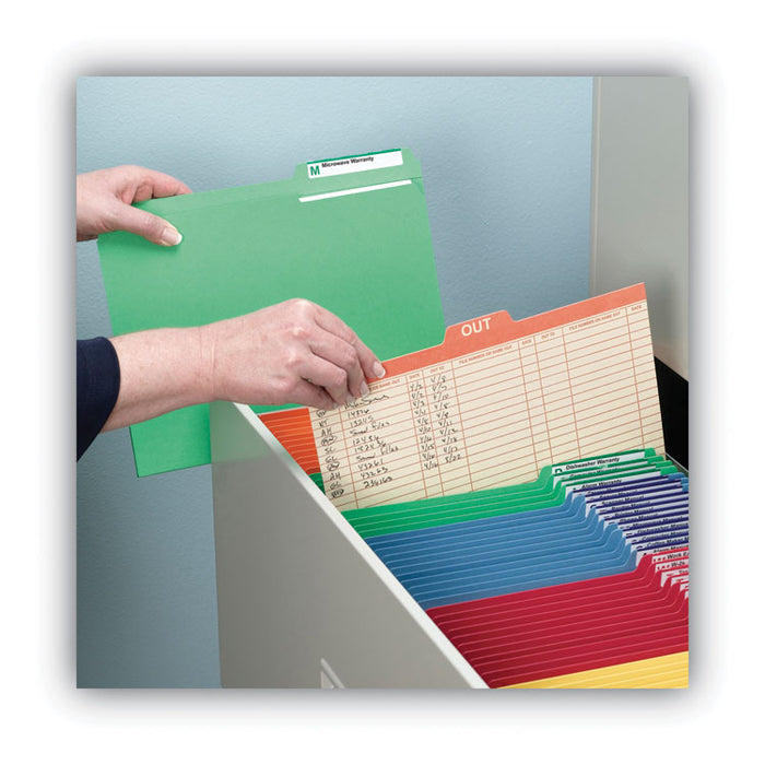 Manila Out Guides, Printed Form Style, 1/5-Cut Top Tab, Out, 8.5 x 11, Manila, 100/Box