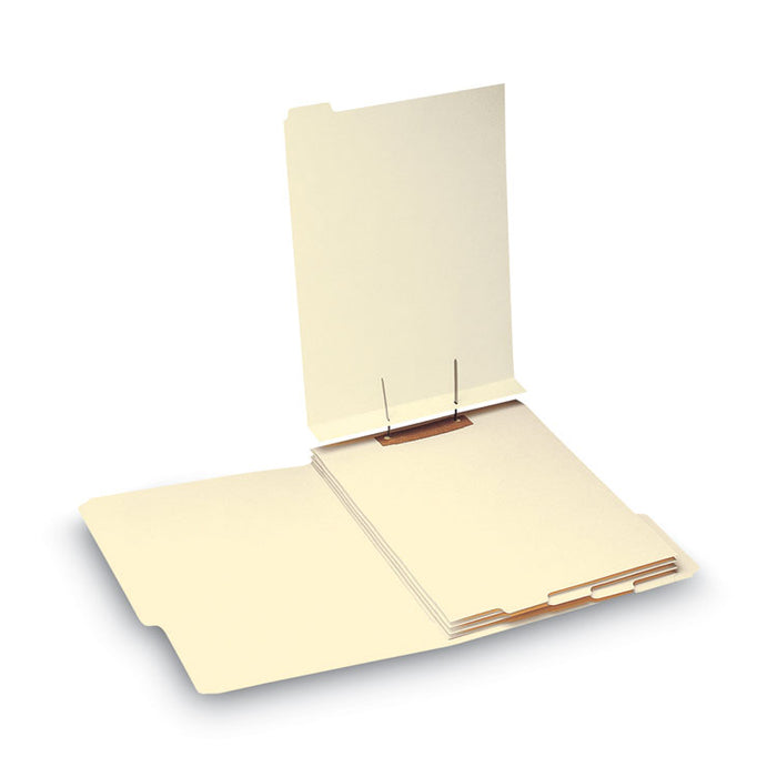 Stackable Folder Dividers with Fasteners, End Tab: 1/5-Cut, 1 Fastener, Letter Size, Manila, 4 Dividers/Set, 50 Sets/Pack
