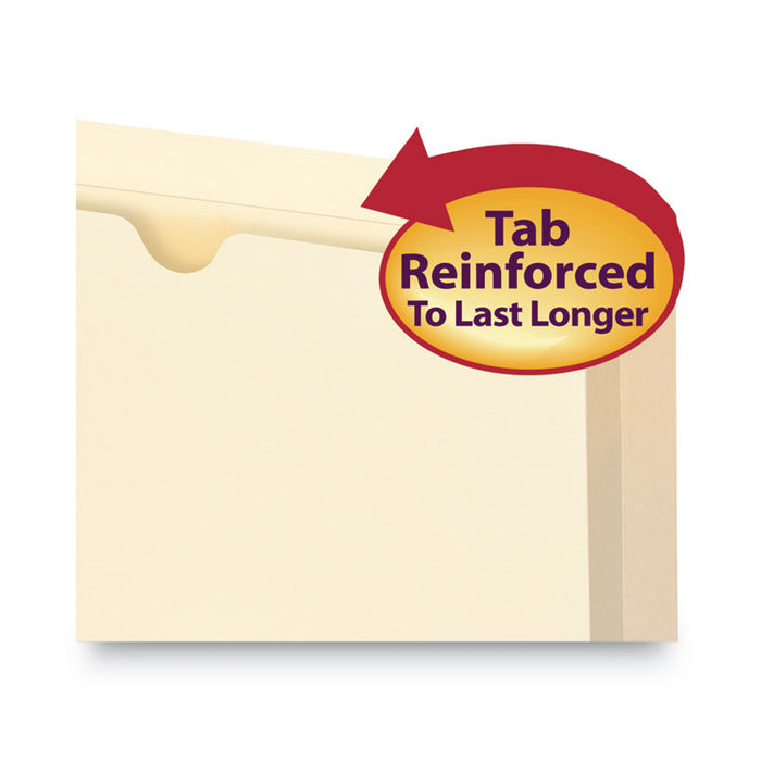 100% Recycled Top Tab File Jackets, Straight Tab, Legal Size, Manila, 50/Box