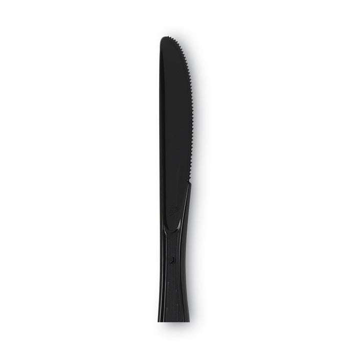 Individually Wrapped Heavyweight Knives, Plastic, Black, 1,000/Carton