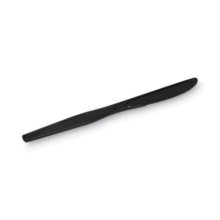 Individually Wrapped Heavyweight Knives, Plastic, Black, 1,000/Carton