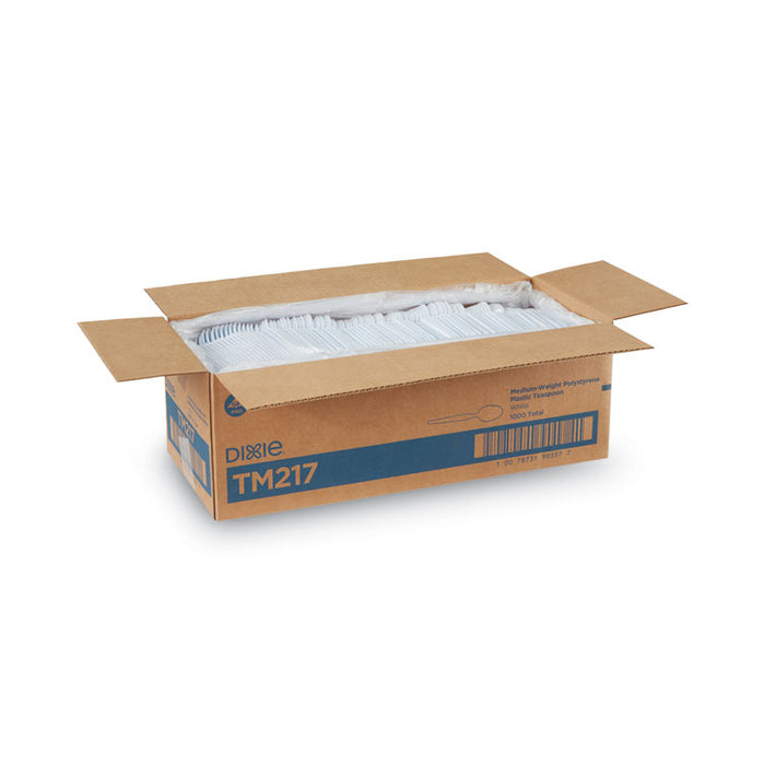 Plastic Cutlery, Heavy Mediumweight Spoon, White, 1,000/Carton