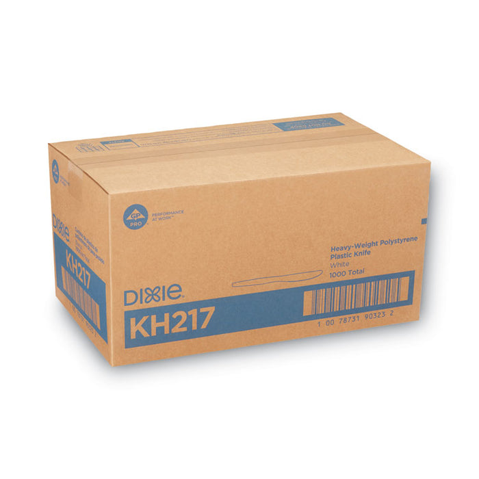 Plastic Cutlery, Heavyweight Knife, 7.5", White, 1,000/Carton