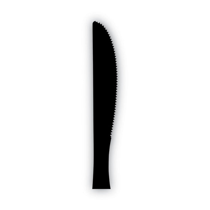 Plastic Tableware, Heavy Mediumweight Knife, Black, 100/Box, 10 Boxes/Carton