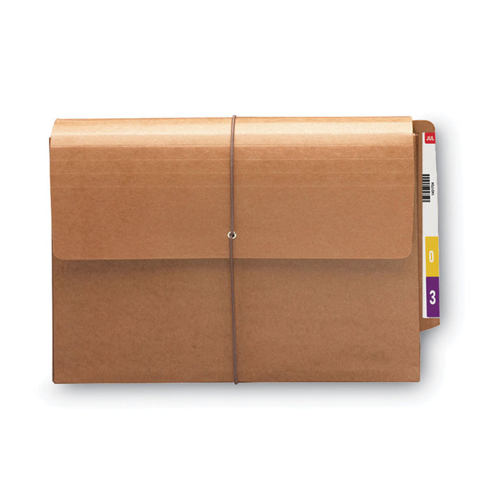 Redrope End Tab Wallets, 5.25" Expansion, 1 Section, Elastic Cord Closure, Straight Tabs, Legal Size, Redrope, 10/Box