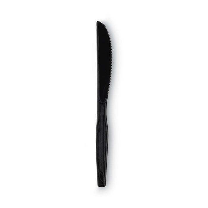 Individually Wrapped Heavyweight Knives, Plastic, Black, 1,000/Carton