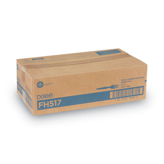 Plastic Cutlery, Heavyweight Fork, Black, 1,000/Carton