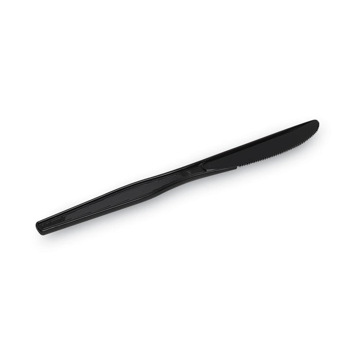 Plastic Tableware, Heavy Mediumweight Knife, Black, 100/Box, 10 Boxes/Carton