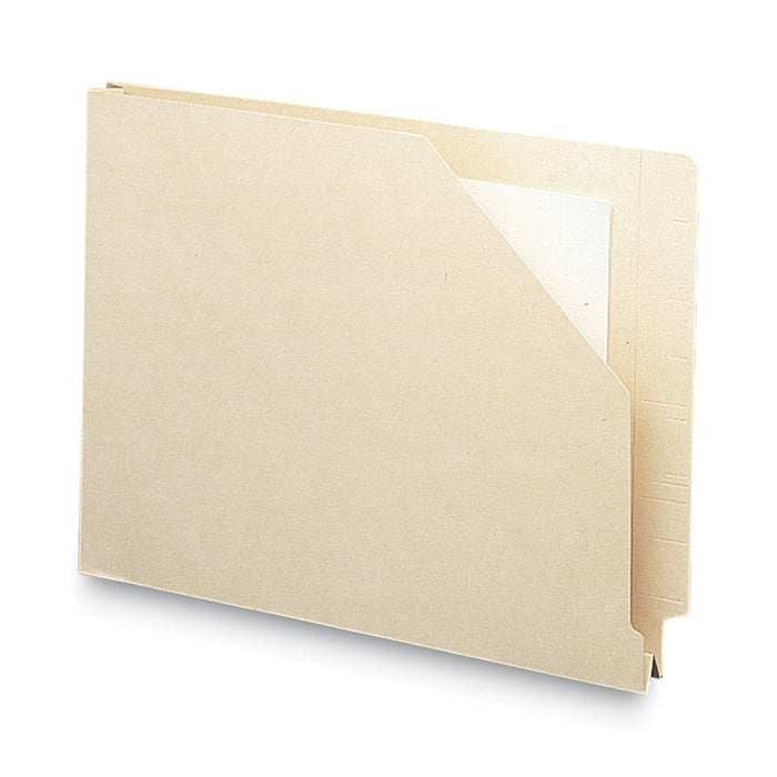 End Tab Jackets with Reinforced Tabs, Straight Tab, Letter Size, 14-pt Manila, 50/Box
