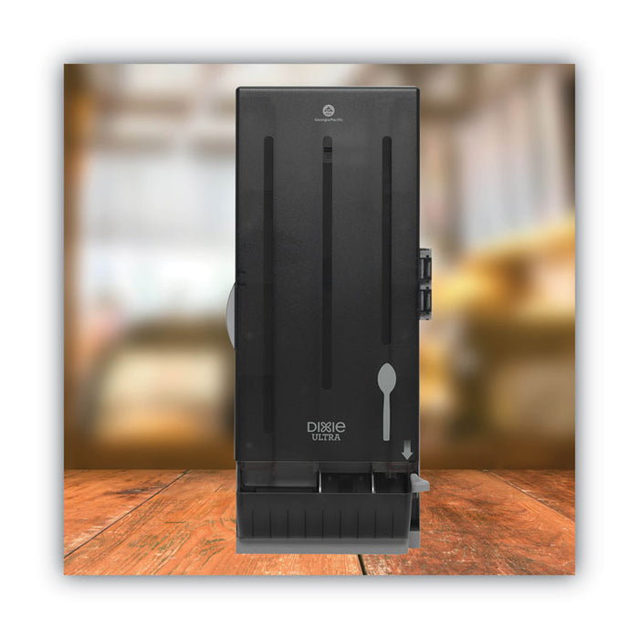 SmartStock Dining Utensil Dispenser, Holds 120 Spoons, 10 x 8.78 x 24.75, Translucent Black