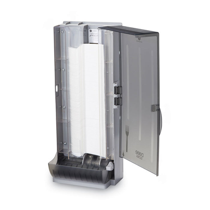 SmartStock Dining Utensil Dispenser, Holds 120 Forks, 10 x 8.78 x 24.75, Smoke
