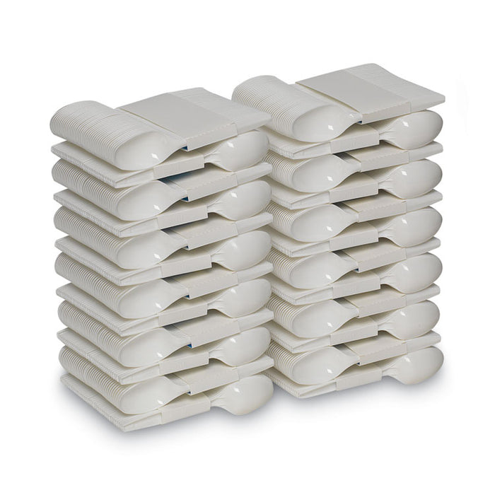 SmartStock Plastic Cutlery Refill, Series-B, Mediumweight Spoon, White, 40/Pack, 24 Packs/Carton
