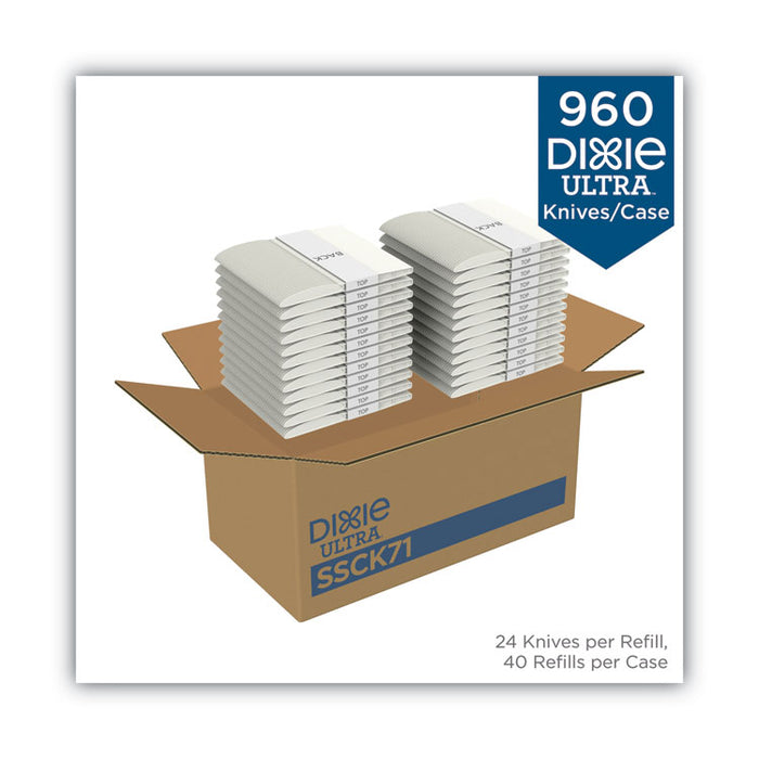SmartStock Plastic Cutlery Refill, Knife, Natural, 40/Pack, 24 Packs/Carton