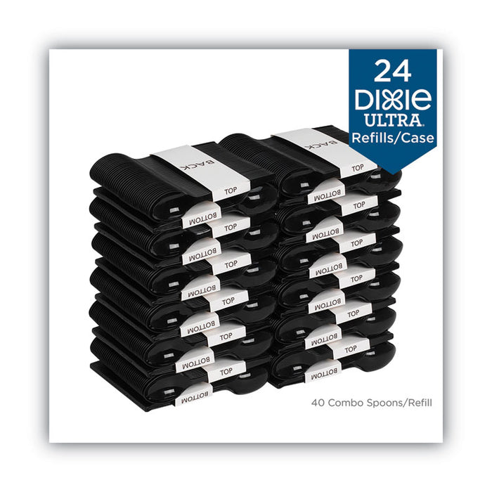 SmartStock Plastic Cutlery Refill, Series-O, Heavyweight Spoon, Black, 40/Pack, 24 Packs/Carton