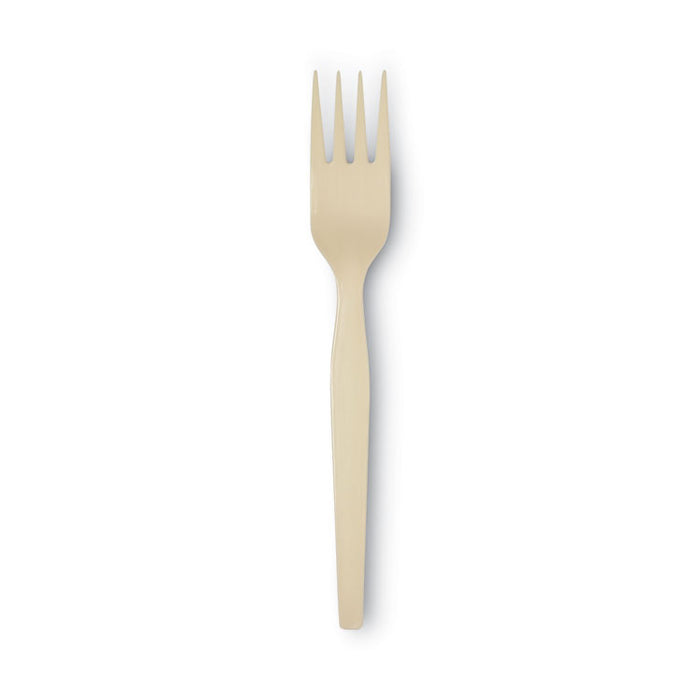 SmartStock Plastic Cutlery Refill, Series-O, Mediumweight Fork, Beige, 40/Pack, 24 Packs/Carton