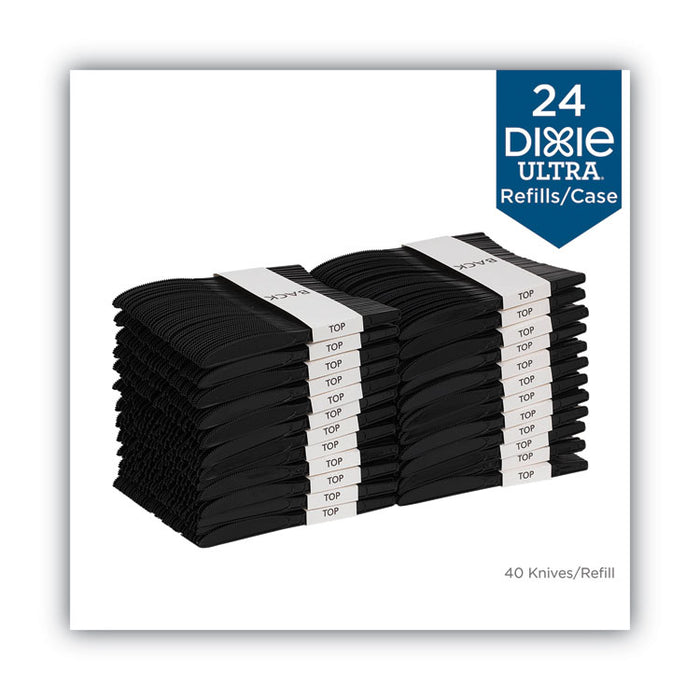 SmartStock Plastic Cutlery Refill, Series-O, Heavyweight Knife, Black, 40/Pack, 24 Packs/Carton