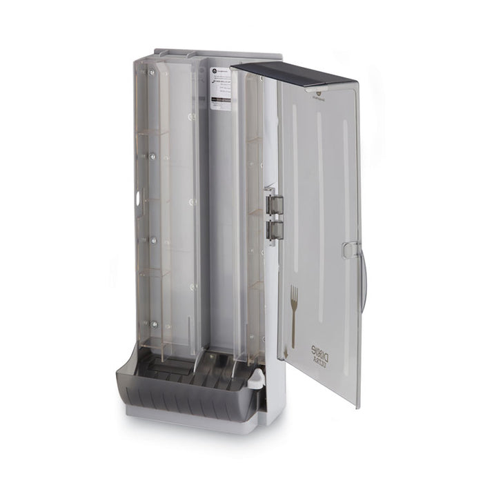 SmartStock Dining Utensil Dispenser, Holds 120 Forks, 10 x 8.78 x 24.75, Smoke