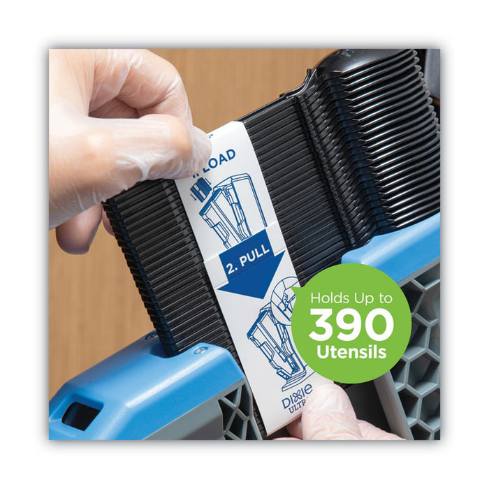 SmartStock Tri-Tower Dispenser, Holds Forks/Knives/Spoons, 13.16 x 16.07 x 31.03, Black/Gray