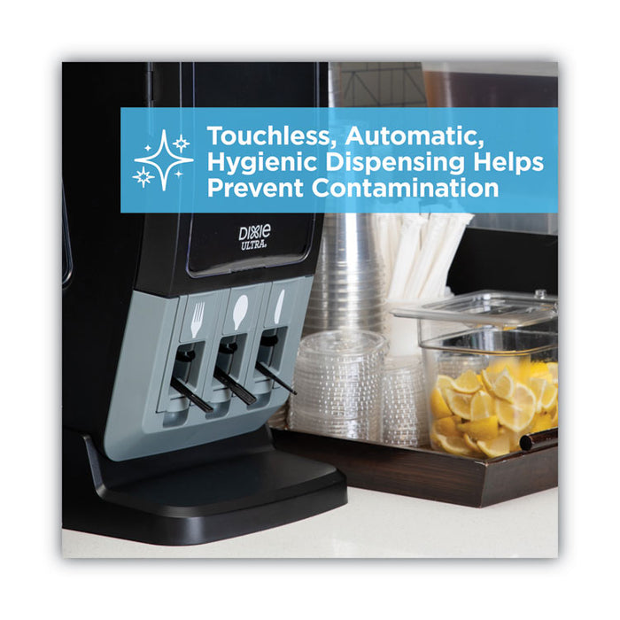 SmartStock Tri-Tower Dispenser, Holds Forks/Knives/Spoons, 13.16 x 16.07 x 31.03, Black/Gray