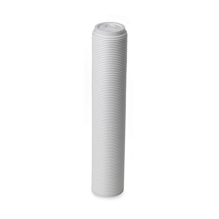 Sip-Through Dome Hot Drink Lids, Fits 10 oz Hot Cups, Plastic, White, 100/Pack