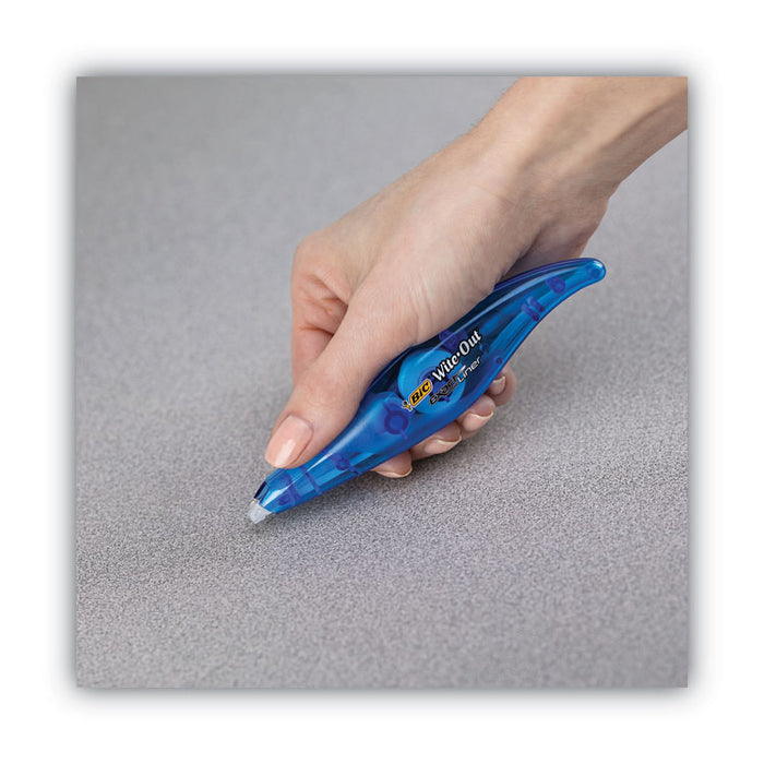 Wite-Out Brand Exact Liner Correction Tape, Non-Refillable, 0.2" x 19.67 ft, White Tape, Translucent Blue Dispenser