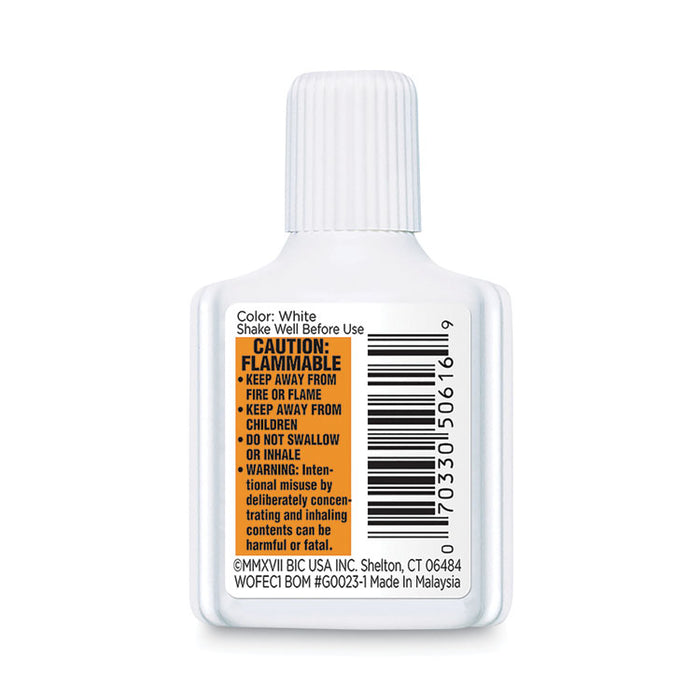 Wite-Out Extra Coverage Correction Fluid Value Pack, Foam Brush Tip Applicator, 0.68 oz Bottle, White, Dozen