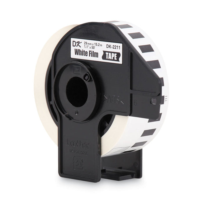 Continuous Film Label Tape, 1.1" x 50 ft Roll, White