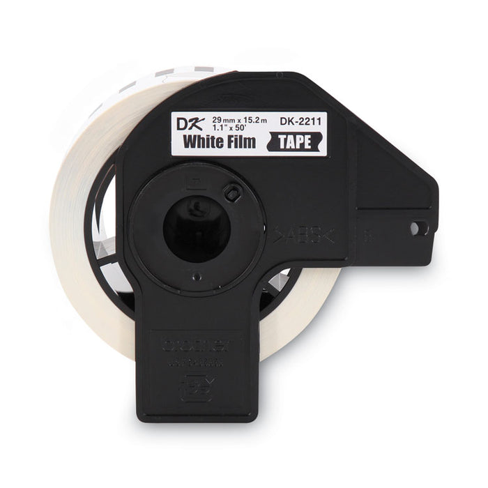 Continuous Film Label Tape, 1.1" x 50 ft Roll, White