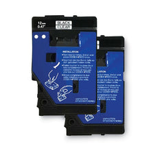 Load image into Gallery viewer, TC Tape Cartridges for P-Touch Labelers, 0.47" x 25.2 ft, Black on Clear, 2/Pack
