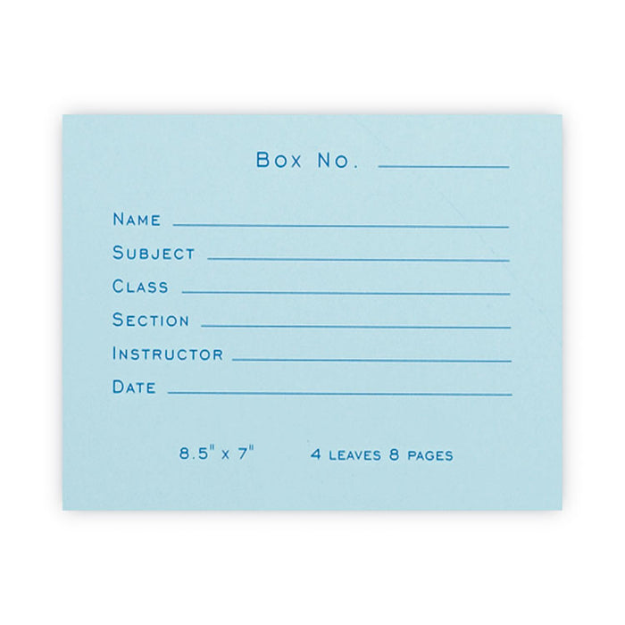 Examination Blue Book, Wide/Legal Rule, Blue Cover, (4) 8.5 x 7 Sheets