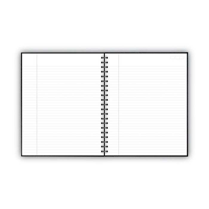 Hardbound Notebook with Pocket, 1-Subject, Wide/Legal Rule, Black Cover, (96) 11 x 8.5 Sheets