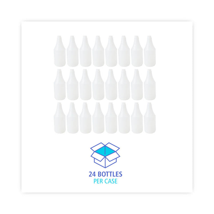 Embossed Plastic Spray Bottle, 24 oz, Clear, 24/Carton