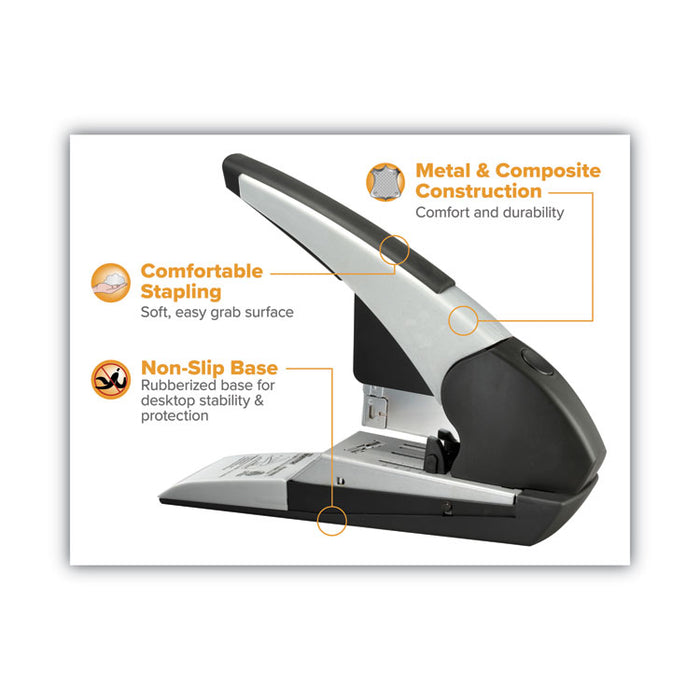 Auto 180 Xtreme Duty Automatic Stapler, 180-Sheet Capacity, Silver/Black