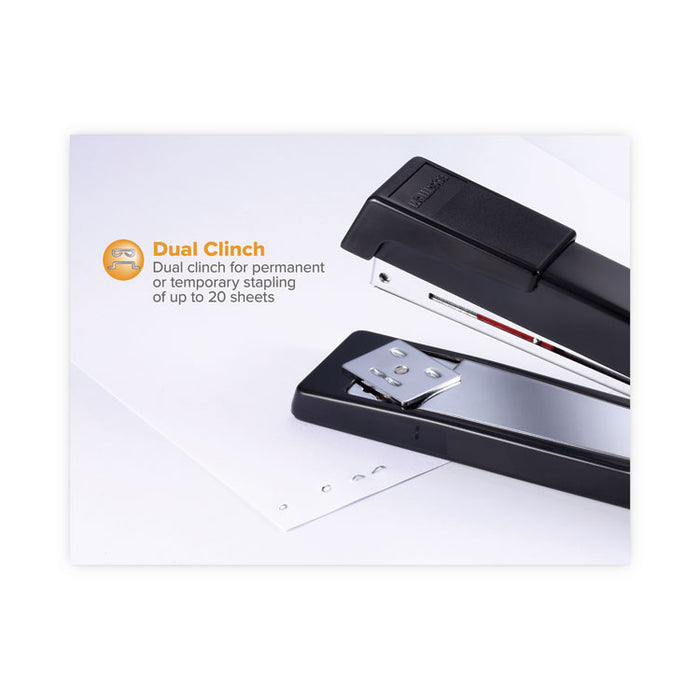 B440 Executive Full Strip Stapler, 20-Sheet Capacity, Black