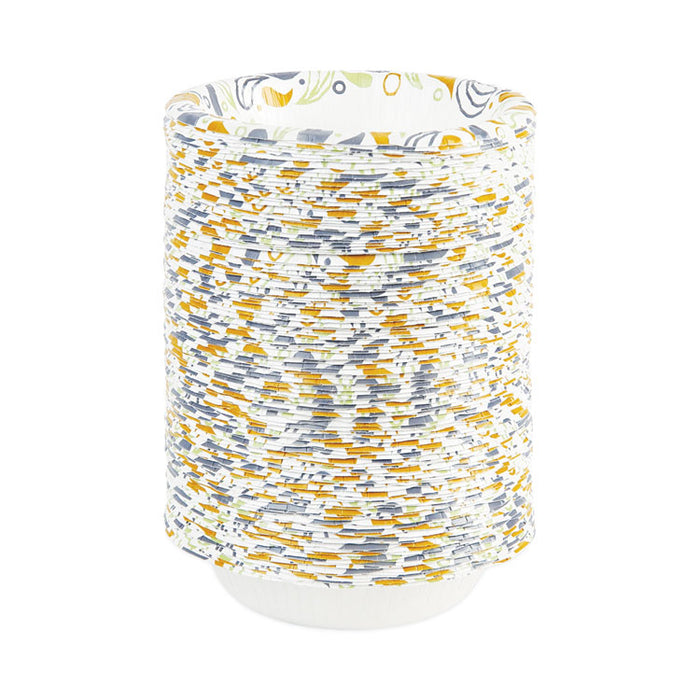 Deerfield Printed Paper Bowl, 12 oz, Coated/Soak Proof, Multicolor, 125/Pack, 8 Packs/Carton