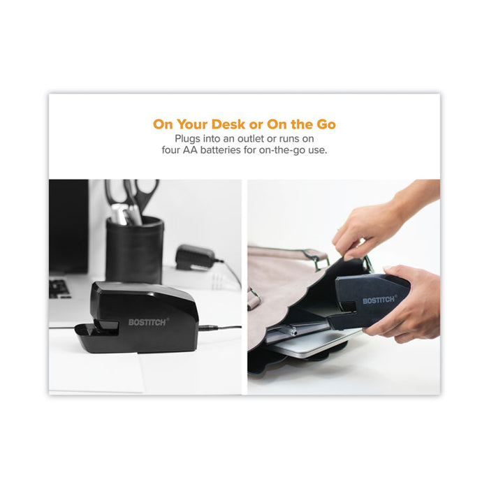 MDS20 Portable Electric Stapler, 20-Sheet Capacity, Black
