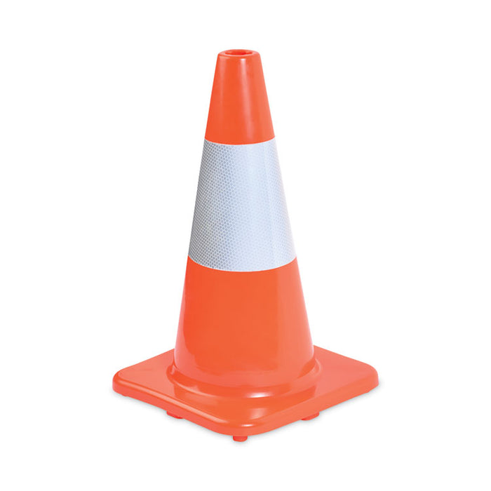 Traffic Cone, 10 x 10 x 18, Orange/Silver