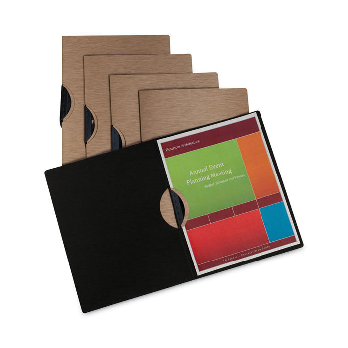 Modern Metallic Executive Style Report Cover, Swing Clip,  8.5 x 11, Bronze/Bronze, 5/Pack