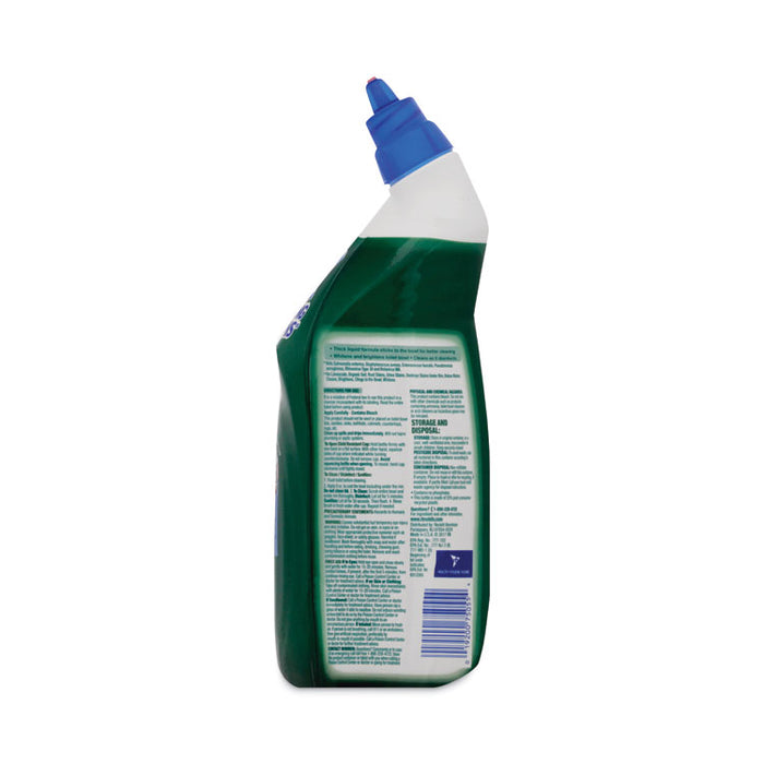 Disinfectant Toilet Bowl Cleaner with Bleach, Clean Scent, 24 oz Angle-Neck Bottle, 8/Carton