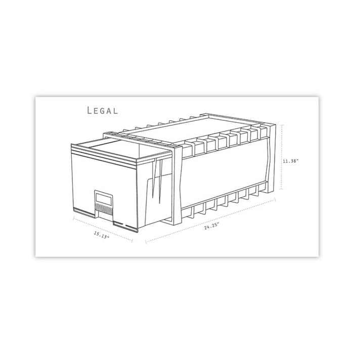 Archive Storage Drawers with Key Lock, Legal Files, 18.25" x 24" x 11.5", Black/Gray