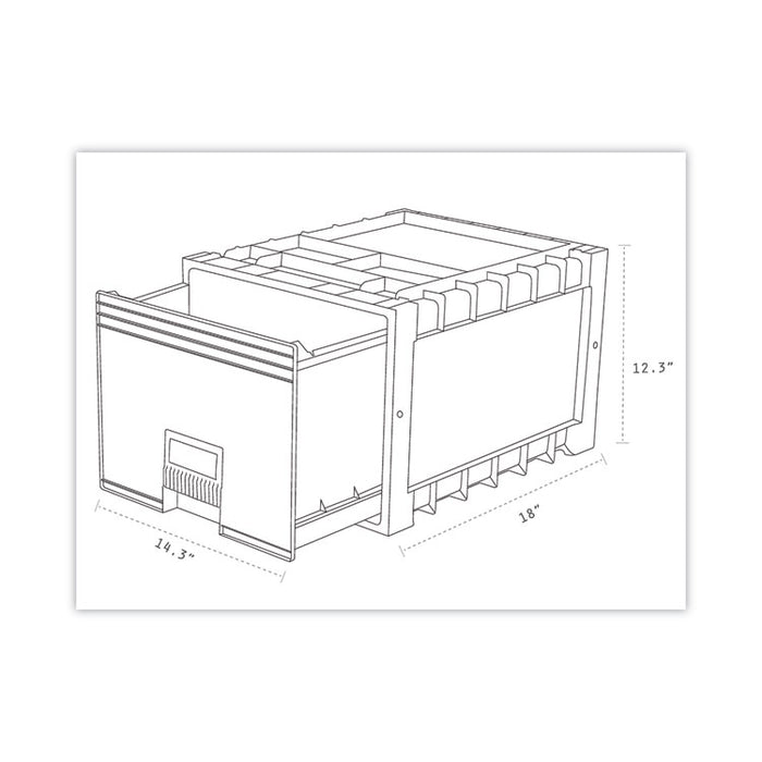 Archive Storage Drawers with Key Lock, Letter Files, 15.25" x 18" x 11.5", Black/Gray