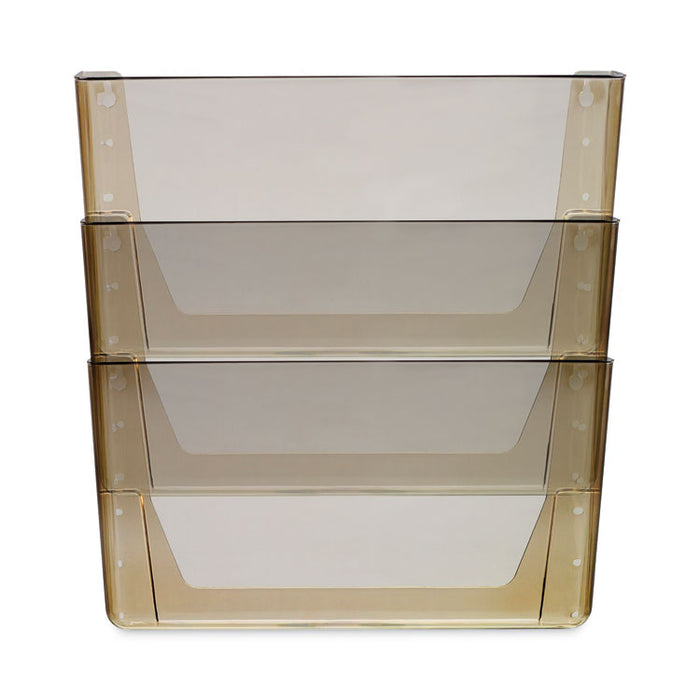 Wall File, 3 Sections, Legal Size, 16" x 4" x 14", Smoke, 3/Set