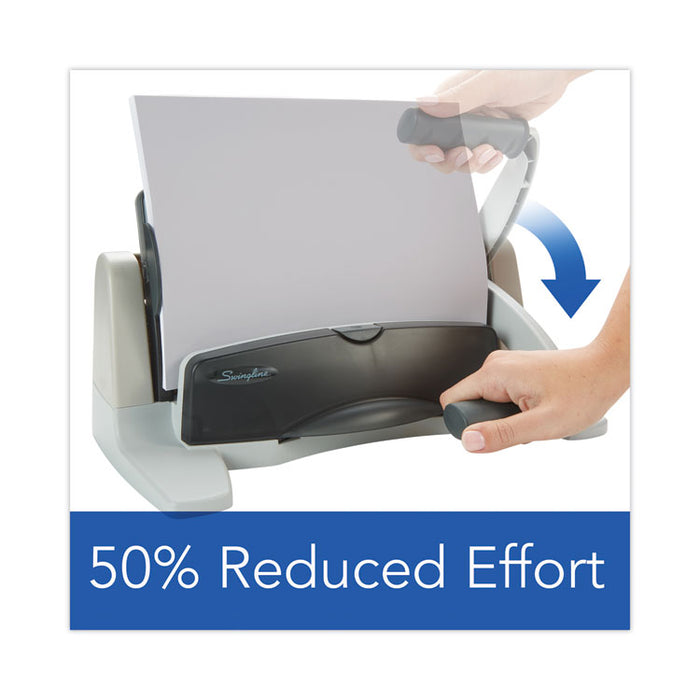 40-Sheet LightTouch Heavy-Duty Two- to Seven-Hole Punch, 9/32" Holes, Black/Gray