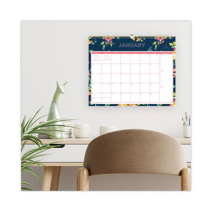 Day Designer Peyton Wall Calendar, Floral Artwork, 15 x 12, White/Navy Sheets, 12-Month (Jan to Dec): 2026