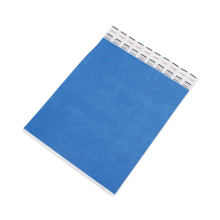 Crowd Management Wristbands, Sequentially Numbered, 9.75" x 0.75", Blue, 500/Pack