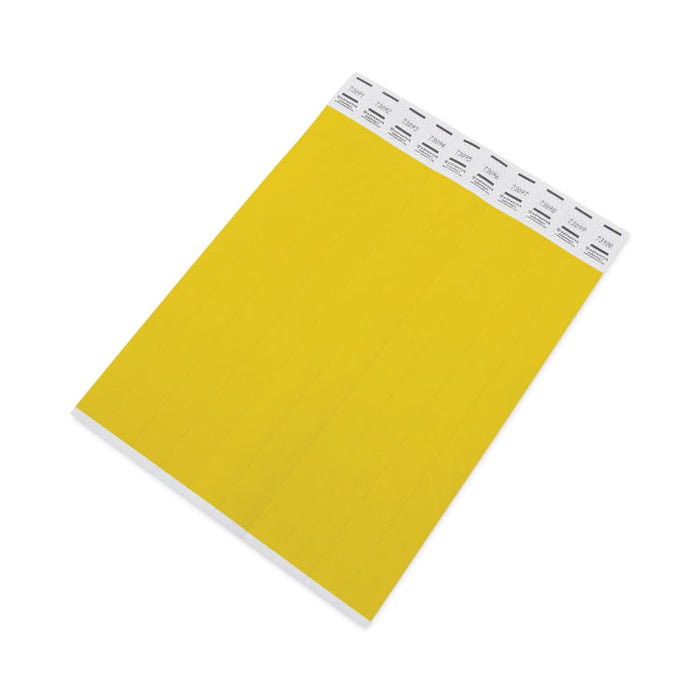 Crowd Management Wristbands, Sequentially Numbered, 9.75" x 0.75", Neon Yellow,500/Pack