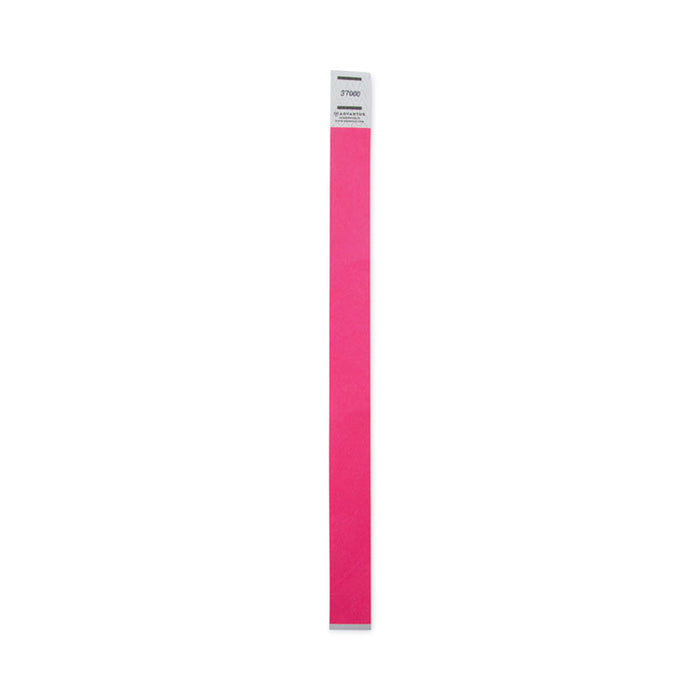 Crowd Management Wristbands, Sequentially Numbered, 9.75" x 0.75", Neon Pink, 500/Pack