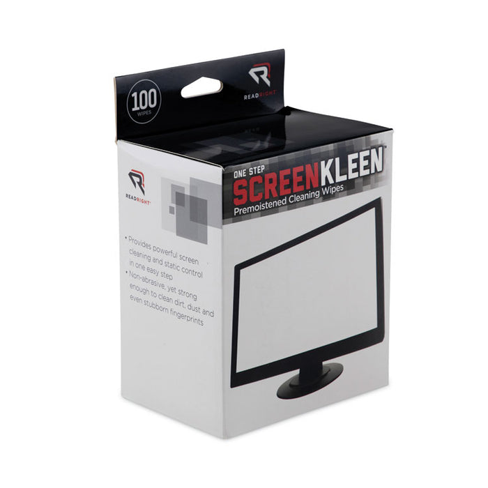 OneStep CRT ScreenKleen Cleaning Pads, Cloth, 5 x 5, Unscented, White, 100/Box